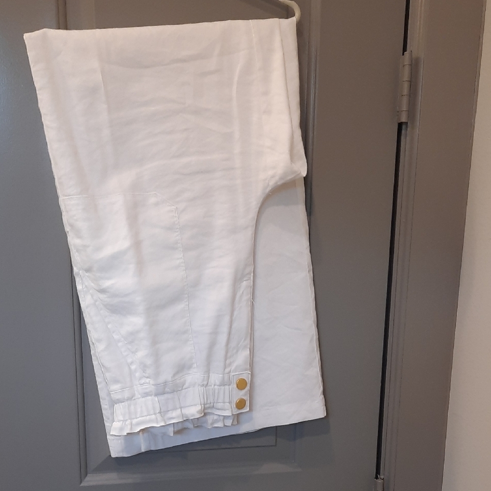 INC White Pants with Gold Buttons